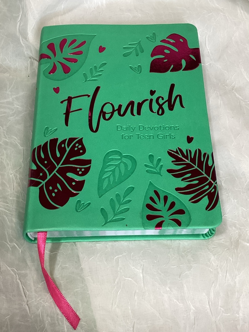 Flourish 365 Daily Devotions For Teen Girls Journal Teal Cover Barbour Like New